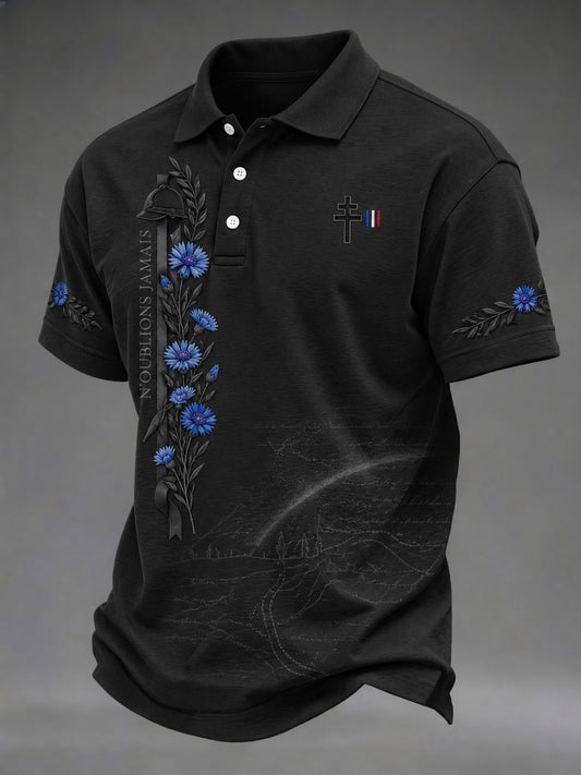 Chemise imprimée pour hommes «N'OUBLIONS JAMAIS»