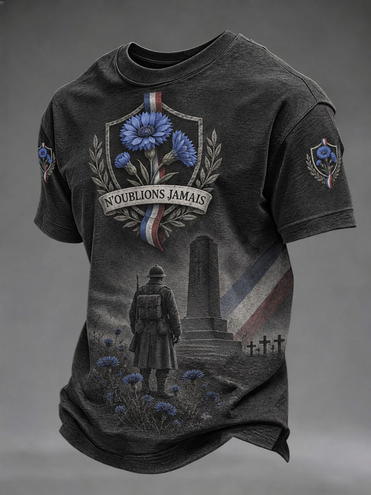 T-shirt imprimé pour hommes «N'OUBLIONS JAMAIS»