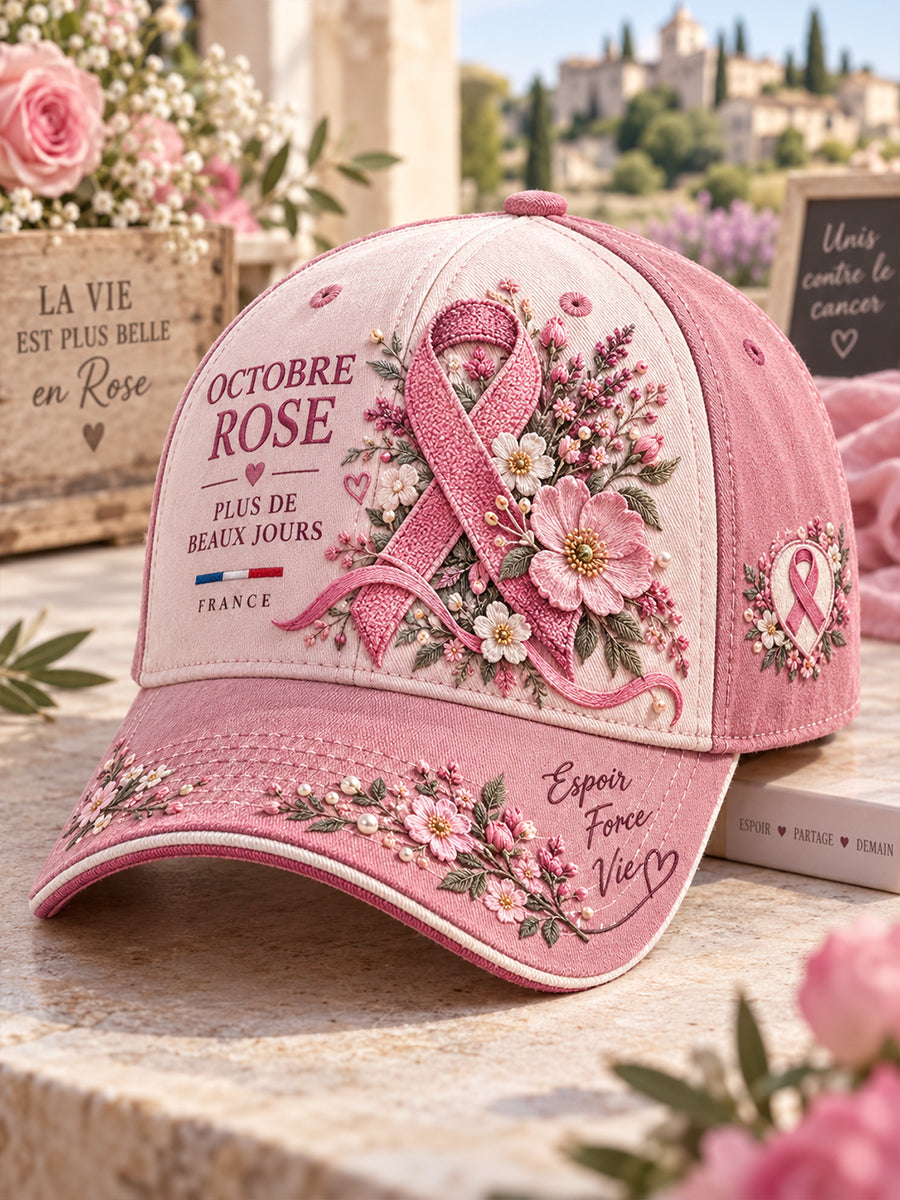 Chapeau de campagne de sensibilisation au cancer du sein "Octobre rose" unisexe France