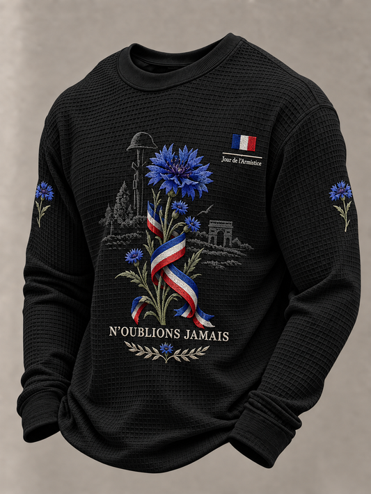 Sweatshirt N'OUBLIONS JAMAIS Imprimé Gaufré Homme