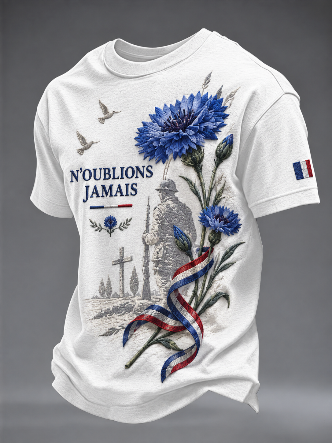 T-shirt imprimé à manches courtes N'OUBLIONS JAMAIS pour homme