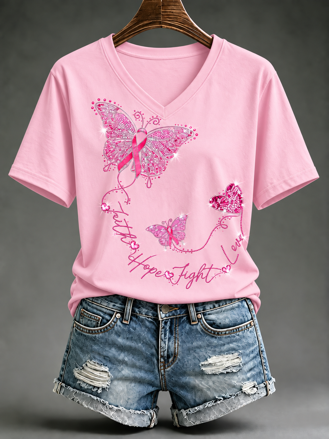 T-shirt à manches courtes pour le cancer du sein chez la femme