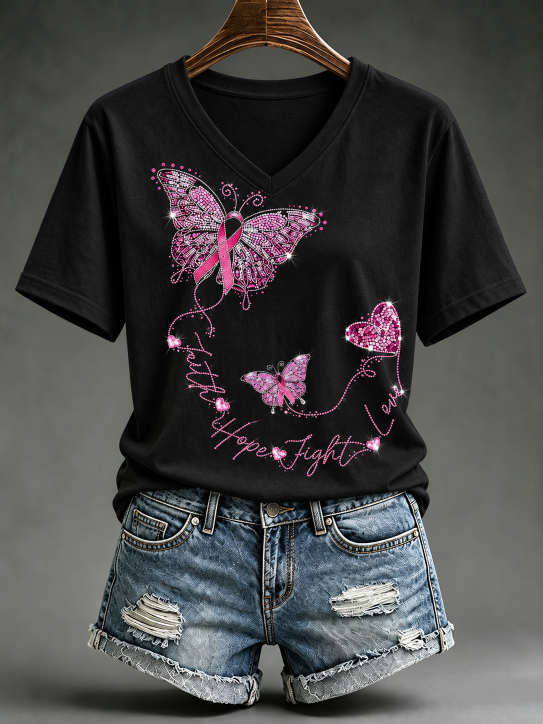 T-shirt à manches courtes pour le cancer du sein chez la femme