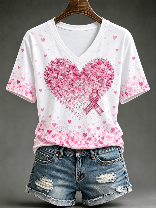 T-shirt à manches courtes pour le cancer du sein chez la femme