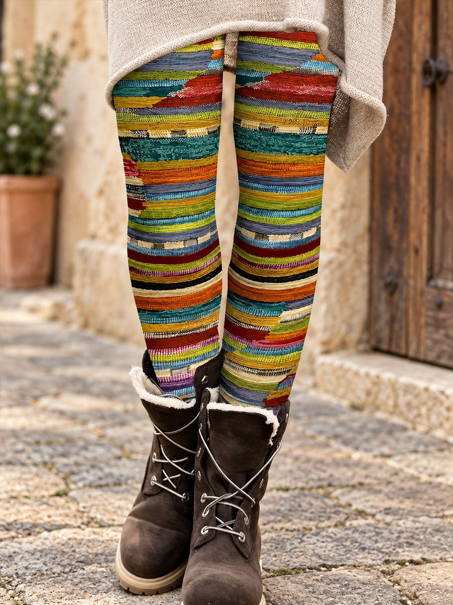 Leggings imprimés floraux artistiques pour femme, collection automne/hiver