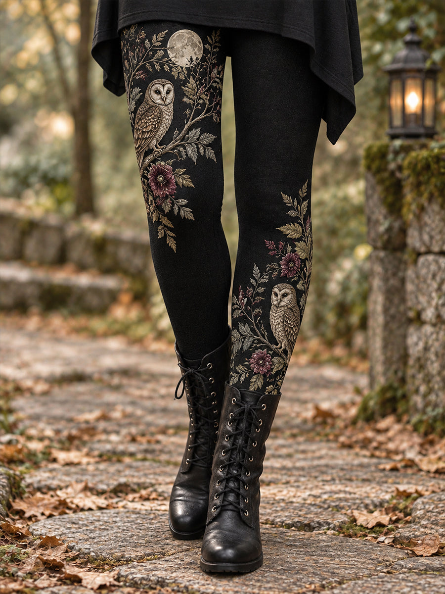 Leggings imprimés floraux artistiques pour femme, collection automne/hiver