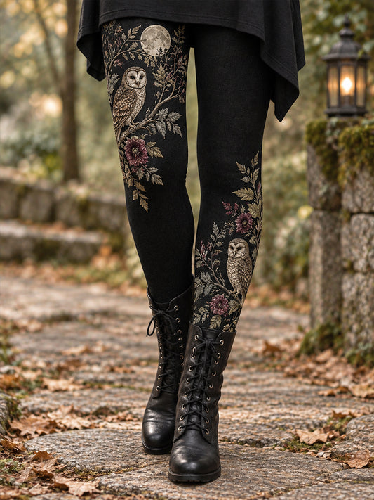 Leggings imprimés floraux artistiques pour femme, collection automne/hiver
