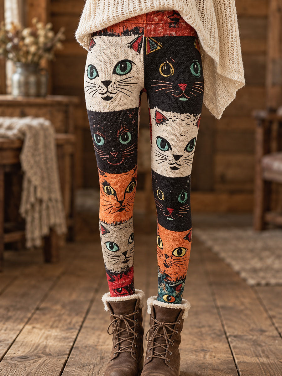 Leggings imprimés floraux artistiques pour femme, collection automne/hiver