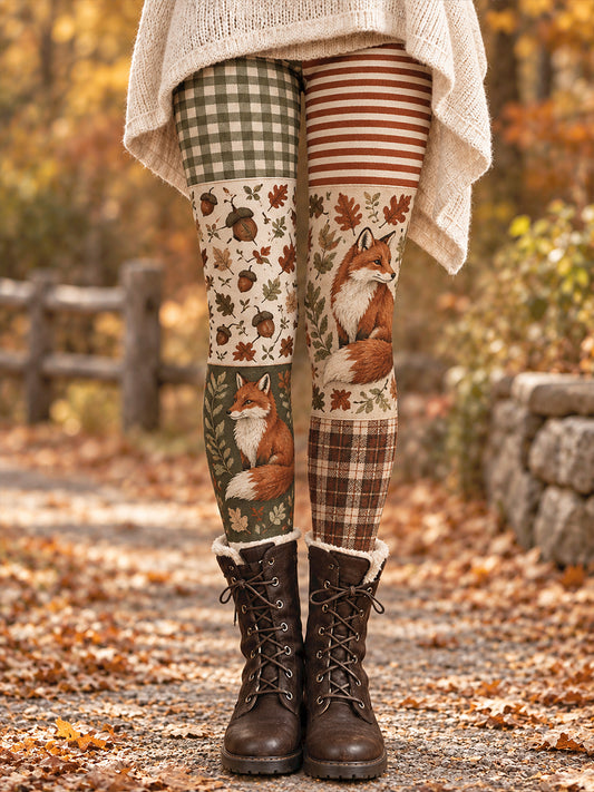 Leggings imprimés floraux artistiques pour femme, collection automne/hiver