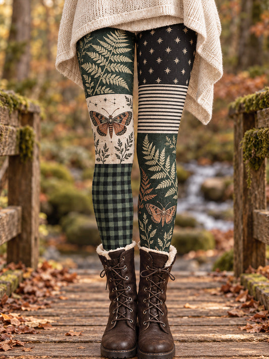 Leggings imprimés floraux artistiques pour femme, collection automne/hiver