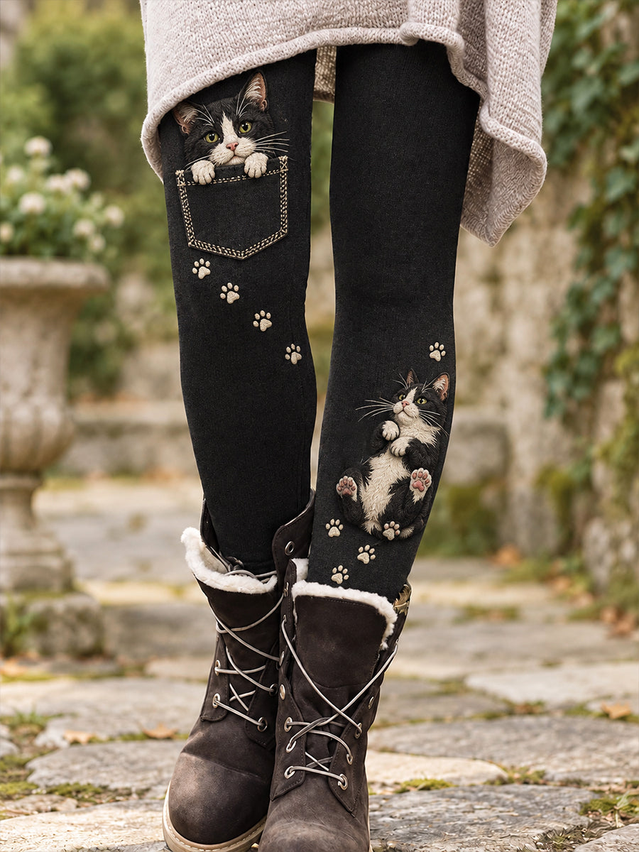 Leggings imprimés floraux artistiques pour femme, collection automne/hiver