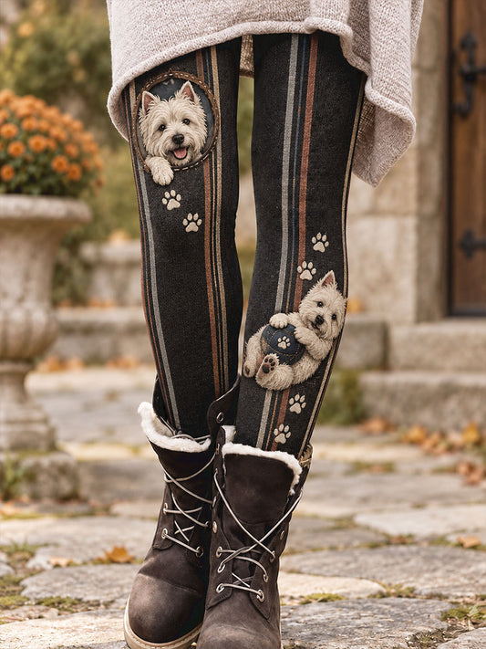 Leggings imprimés floraux motifs pattes d'animaux pour femme, collection automne/hiver