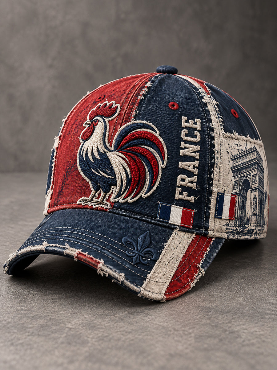 Chapeau de drapeau patriotique français unisexe