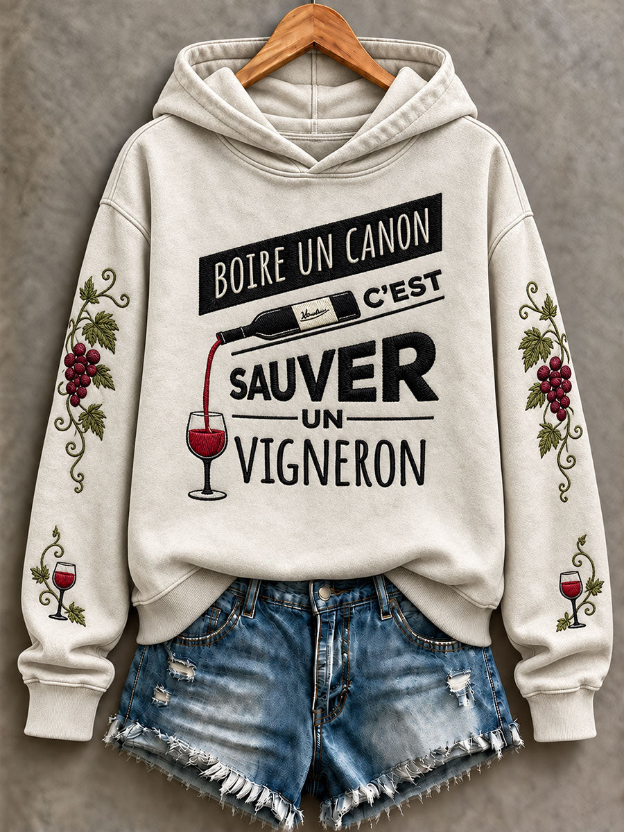 Sweatshirt Femme Boire Un Canon - C'est Sauver - Un Vigneron Regular