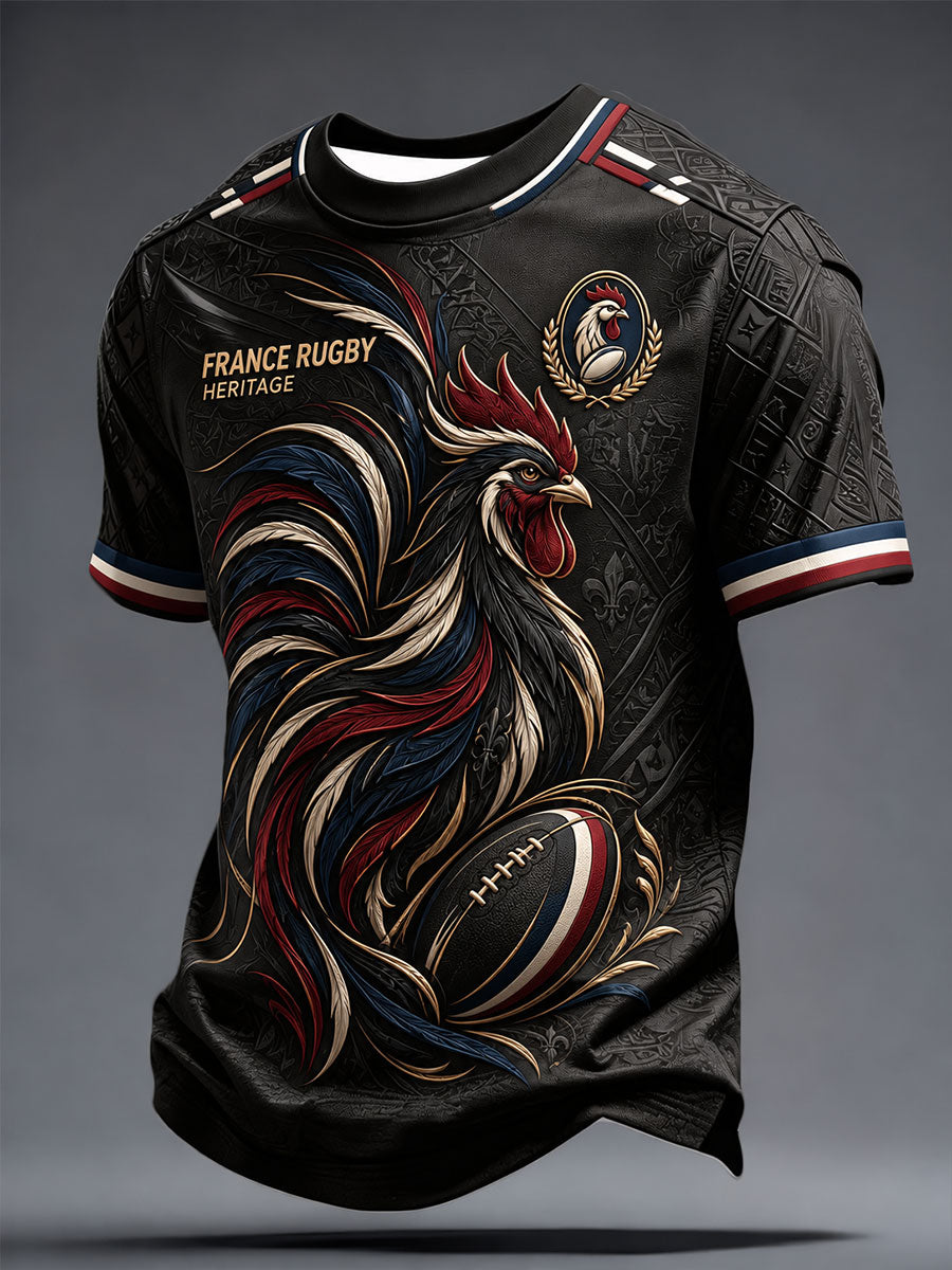 T-shirt imprimé France de rugby pour homme
