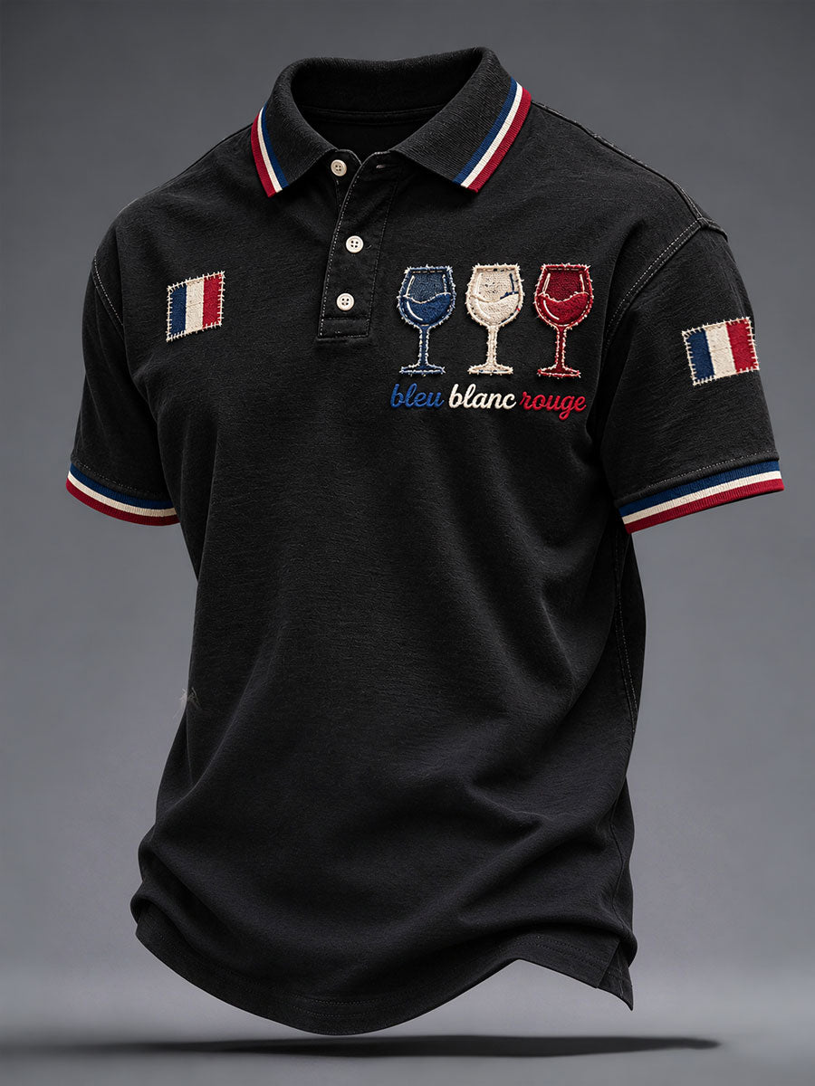 Chemise pour homme à imprimé Bleu Blanc Rouge