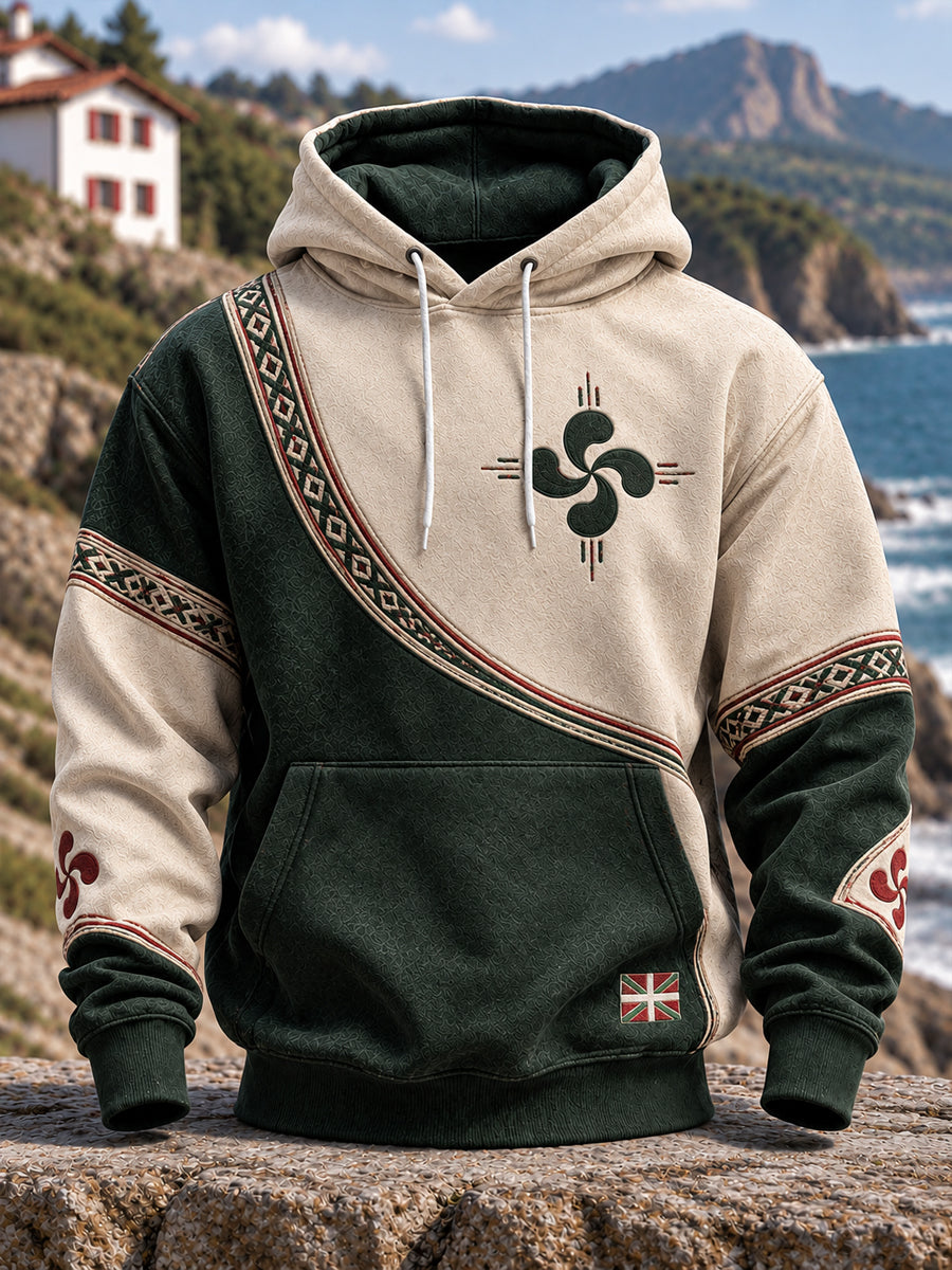 Sweat à capuche surdimensionné avec poches Basque Country Homme