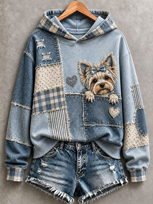 Chandail à capuchon Lovely Yorkshire Terrier Femme