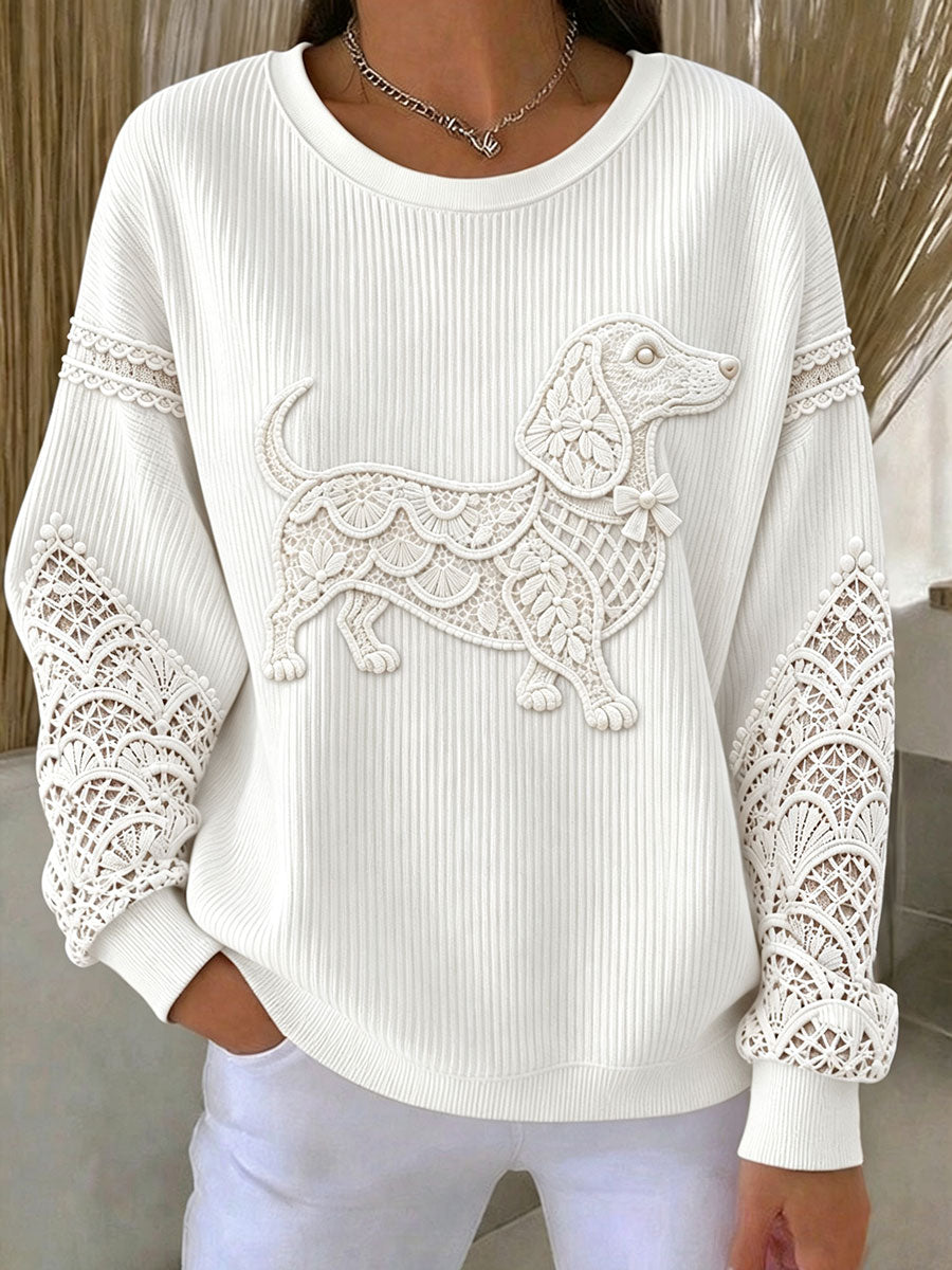 Sweatshirts Teckel à fleurs pour femmes