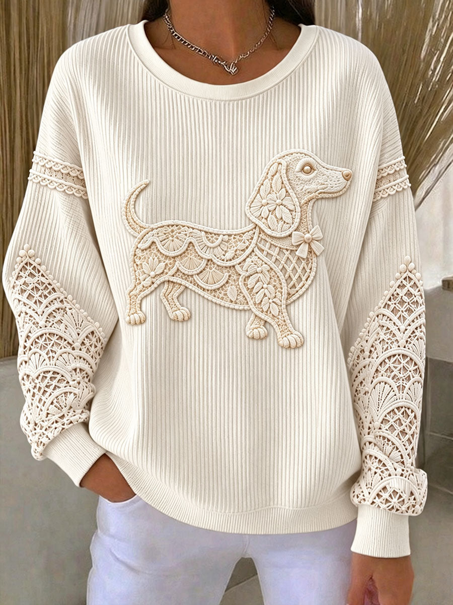 Sweatshirts Teckel à fleurs pour femmes