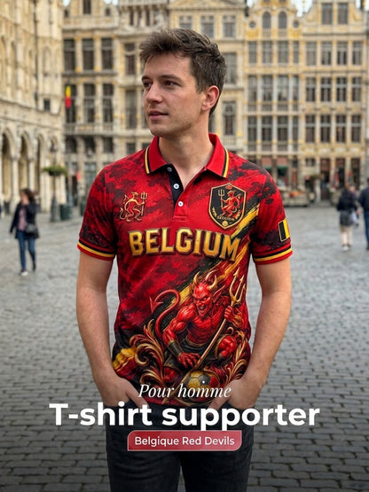 Polo à manches courtes pour homme avec imprimé footballistique