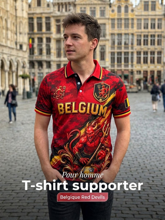 Polo à manches courtes pour homme avec imprimé footballistique
