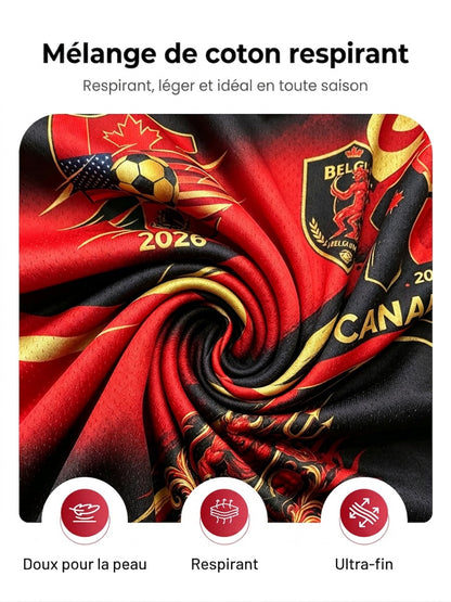 Polo à manches courtes pour homme avec imprimé footballistique