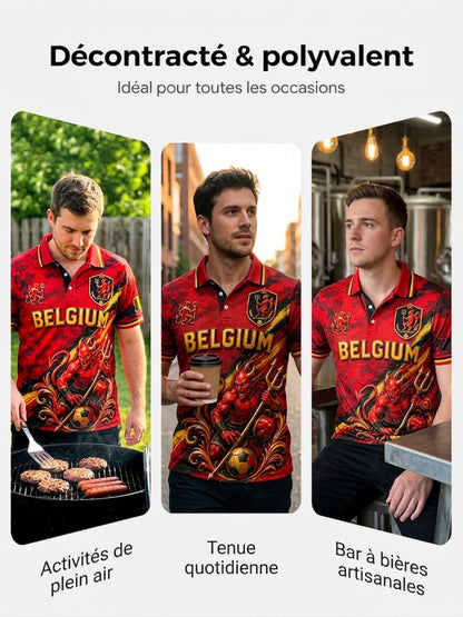 Polo à manches courtes pour homme avec imprimé footballistique